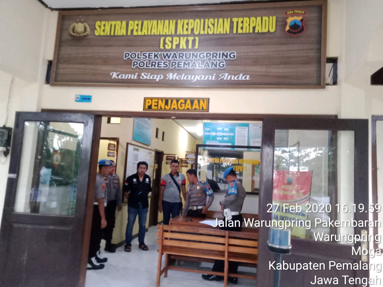 Polsek Warungpring terima kunjungan Kasipropam Polres Pemalang guna cek Kesiapan Anggota.